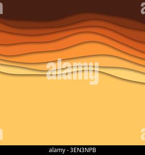 Layered Papercut Waves vector background with minimal abstract composition for microstock and commercial design projects. Stock Vector