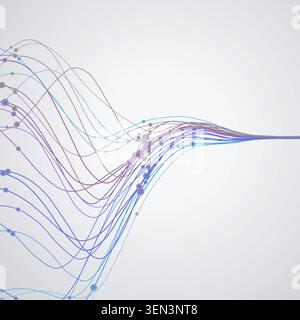 Vibrant Wavy Lines vector background with versatile graphic elements for microstock and commercial design projects. Stock Vector