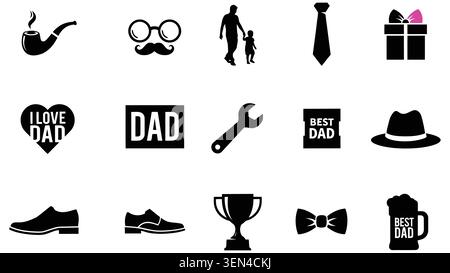Father's Day Icon Set Collection Stock Vector