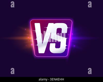 Vs showdown lightning, sport game confrontation Stock Vector