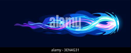 Gun fire trail flame plasma effect for game comics Stock Vector