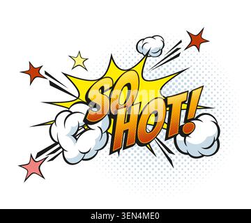So hot comic pop art effect in speech bubble Stock Vector