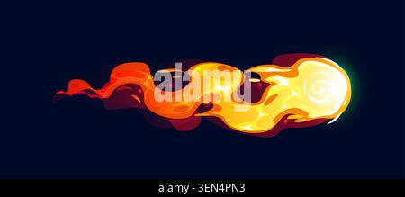 Gun fire effect trail flame. Game plasma clot Stock Vector