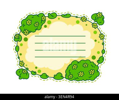 Plants, tree and flower kids memo note frame Stock Vector