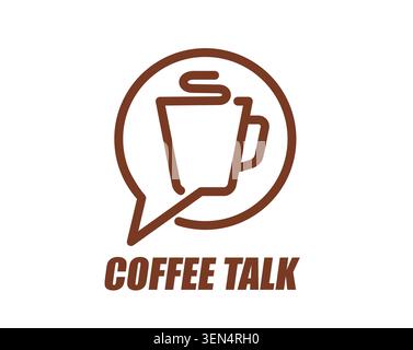 Coffee talk icon with communication chat bubble Stock Vector