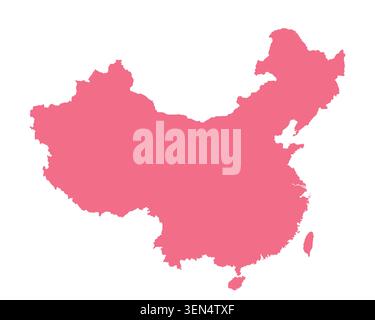 Map of China, sign silhouette. World Map Globe. Vector Illustration isolated on white background. Asian continent Stock Vector