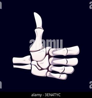 Halloween skeleton hand gesture of thumb up OK Stock Vector