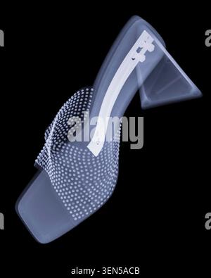 X-ray of a high-heeled slip on shoe. Stock Photo