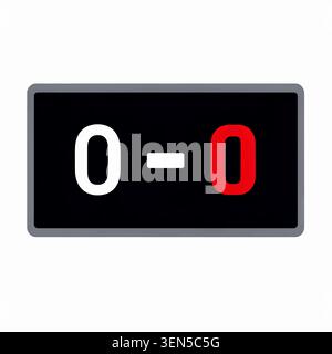 Digital modern flat football scoreboard icon isolated on white background. Can Change numbers very easy for Competition Games, showing the beginning Stock Vector