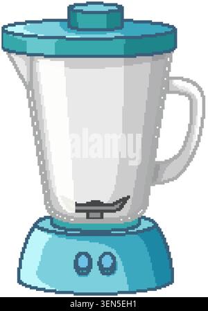 A clean vector illustration of a teal kitchen blender with a clear plastic pitcher Stock Vector
