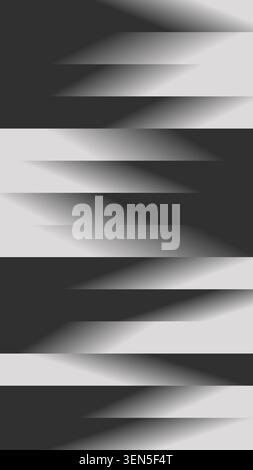 minimalist geometric background with abstract black and white linear gradient pattern featuring sharp angular shapes and layered gray shadow depth for Stock Vector