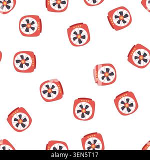 pattern office desk fan cartoon. ventilator items, home air, vintage domestic office desk fan sign. seamless symbol vector illustration Stock Vector