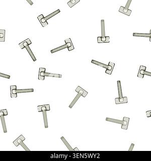 pattern Modern metallic window handle providing practical function for opening and closing windows, enhancing home security and ventilation in residen Stock Vector
