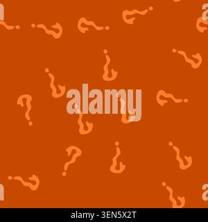 pattern orange, hand drawn question mark representing concepts of doubt, inquiry, questioning, problem, solution, curiosity, asking, decision making, Stock Vector