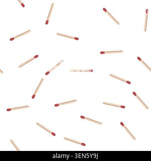 pattern stick burning match cartoon. stick fire, burnt burnout, employee burn stick burning match sign. seamless symbol vector illustration Stock Vector