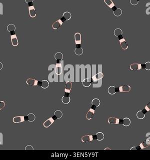 seamless pattern hook key ring clip cartoon. lanyard fob, loop buckle, fastener snap hook key ring clip sign vector Stock Vector