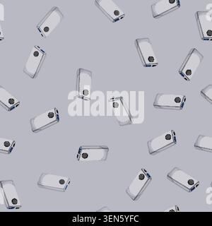 seamless pattern phone power bank cartoon. phone power bank sign vector Stock Vector