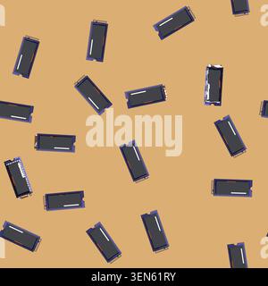 seamless pattern disk ssd storage cartoon. equipment hard, solid technology disk ssd storage sign vector Stock Vector