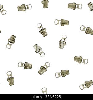 pattern collection zipper puller cartoon. flat sketch, wear zip, teeth graphic collection zipper puller sign vector Stock Vector