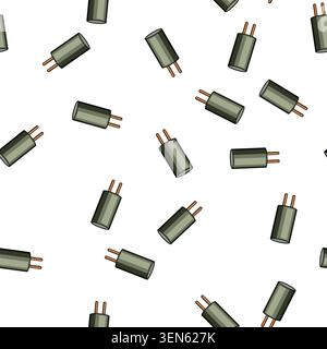 pattern jug microchip cartoon. steaming espresso, coffee milk, foam wand jug microchip sign vector Stock Vector