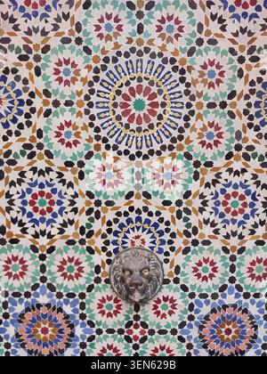 Moroccan Islamic mosaic tiles in Marrakesh, Morocco Stock Photo