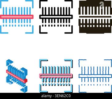 types webshop scanning barcode icon vector. webshop scanning barcode sign. color symbol Stock Vector