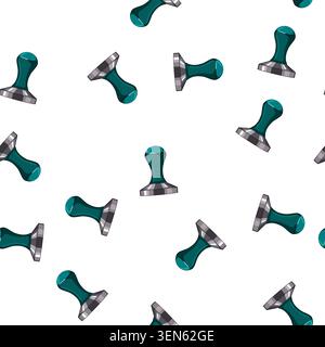 pattern cup tamper coffee cartoon. cup tamper coffee sign vector Stock Vector
