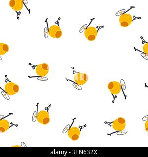 pattern aggregate concrete mixer cartoon. water drum, construction batch, motor chute aggregate concrete mixer sign. seamless symbol vector illustrati Stock Vector