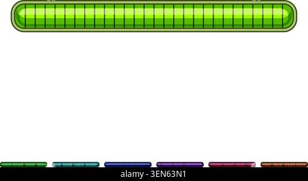 Full orange segmented progress bar at maximum, indicating 100 percent completion, success, or filled status for user interface, game ui, app design, a Stock Vector