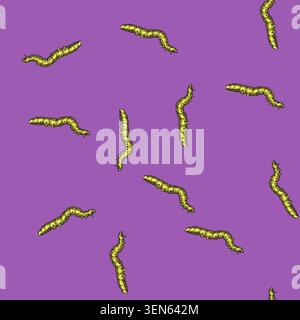 pattern larva caterpillar hand drawn. butterfly bug, cocoon insect, nature animal larva caterpillar vector sketch illustration Stock Vector