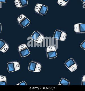 seamless pattern medicine blood pressure monitor cartoon. high medical, hypertension health medicine blood pressure monitor sign vector Stock Vector
