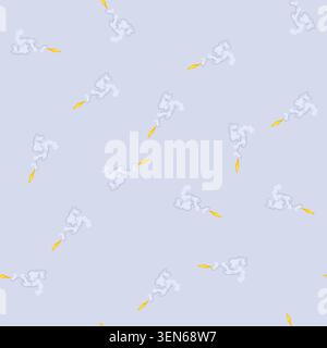 pattern propulsion rocket smoke trail cartoon. fire speed, exhaust plume, trajectory boost propulsion rocket smoke trail sign. seamless vector illustr Stock Vector