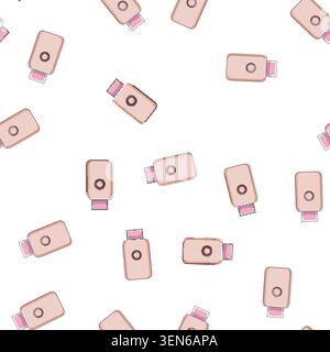 pattern desktop compact photo printer cartoon. device modern, paper technology desktop compact photo printer sign vector Stock Vector