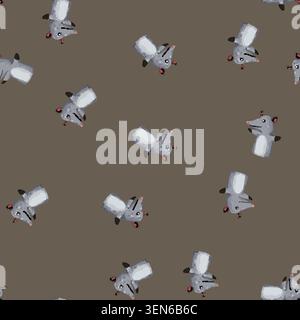 seamless pattern mole hand puppet cartoon. mole hand puppet sign vector Stock Vector