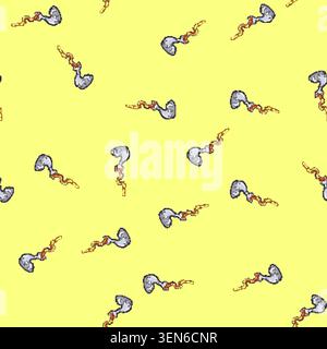 seamless pattern ship rocket launch smoke cartoon. take space, stastronaut stream, spaceship contrail ship rocket launch smoke sign vector Stock Vector