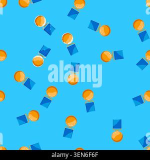 seamless pattern gold military medal cartoon. gold military medal sign vector Stock Vector