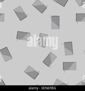 seamless pattern innovation charging mouse pad wireless cartoon. functionality qi, power integration, desk workspace innovation charging mouse pad wir Stock Vector