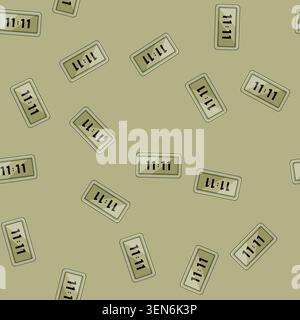 seamless pattern multifunction travel alarm clock cartoon. led display, foldable mini, reliable adjustable multifunction travel alarm clock sign vecto Stock Vector