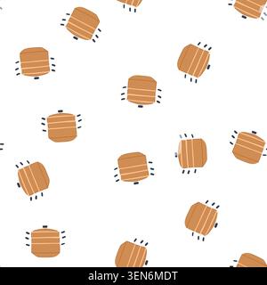 pattern kitchen steamer pot cartoon. steam food, vegetables dumplings, seafood healthy kitchen steamer pot sign. seamless symbol vector illustration Stock Vector