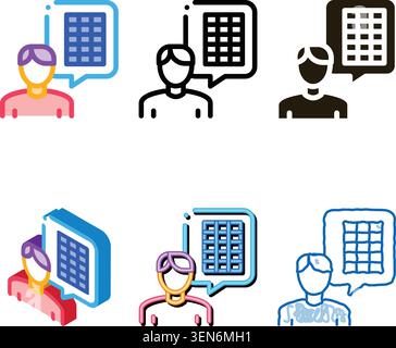 solar consultant icon vector. designs solar consultant sign. color contour symbol Stock Vector