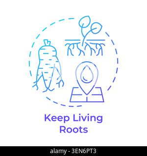Keep living roots blue gradient concept icon Stock Vector