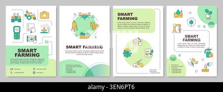 Smart farming green circle brochure layout Stock Vector