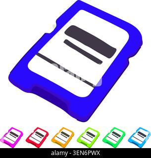 files sd card cartoon. videos music, data format, device camera files sd card sign vector Stock Vector