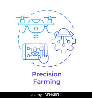 Precision farming blue gradient concept icon Stock Vector