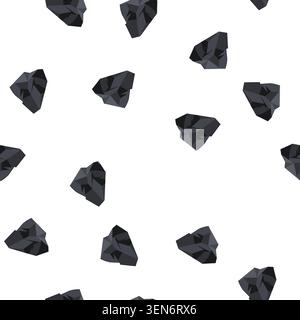 pattern carbon coal ore cartoon. energy fossil, anthracite bituminous, lignite subbituminous carbon coal ore sign. seamless symbol vector illustration Stock Vector