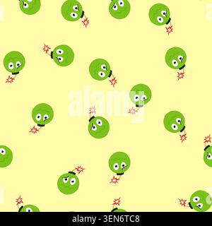 pattern fuse bomb character cartoon. blast dynamite, grenade warhead, tnt c4 fuse bomb character sign. seamless vector illustration Stock Vector