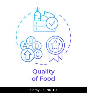 Quality of food blue gradient concept icon Stock Vector