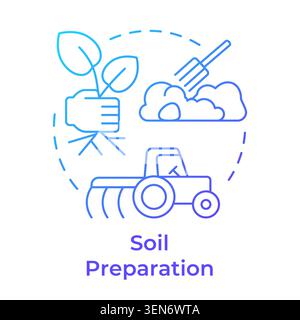 Soil preparation blue gradient concept icon Stock Vector