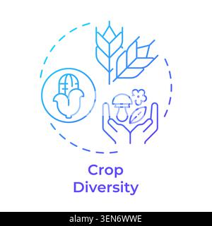 Crop diversity blue gradient concept icon Stock Vector