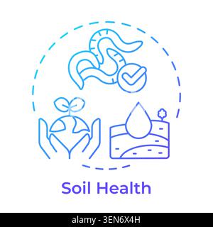 Soil health blue gradient concept icon Stock Vector